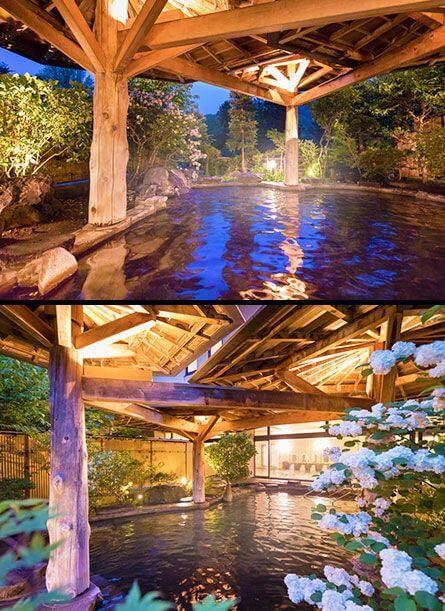 紅葉の湯、岩づくりの露天風呂。